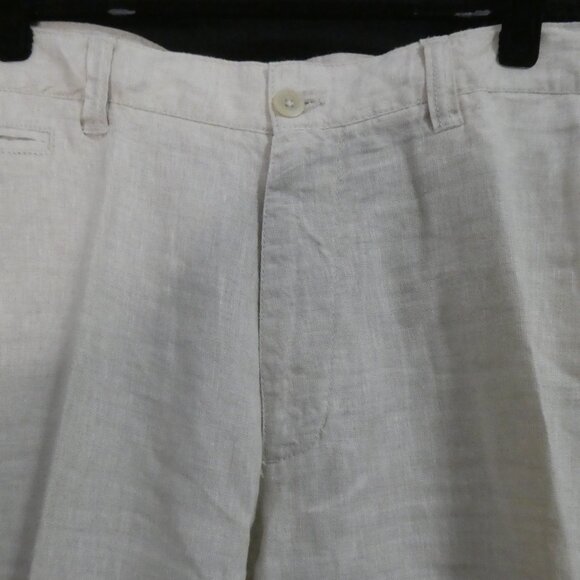 Y2K | OLD NAVY SURPLUS CO. | 36 x 30 | Classic Beige Linen Straight Leg Pants - Picture 4 of 16